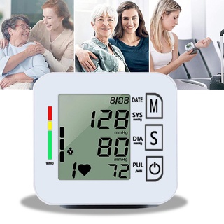 Automatic Digital Wrist Blood Pressure Monitor Tonometer tensiometer Heart Rate Pulse Meter BP Monit