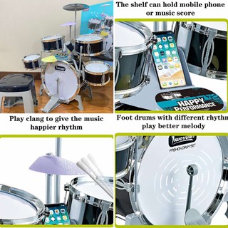 PINK Jazz Drum Set for Kids / Drum Set with Microphone (3)