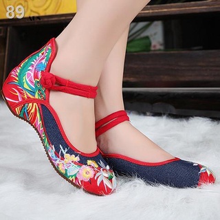 ✢☫♔Casual Flat Chinese Style Flower Embroidered Cloth Shoes