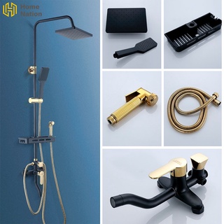 HN Rainfall Shower Set Stainless Steel Cold&Hot Bathroom Shower with Faucet and Bidet Sprayer