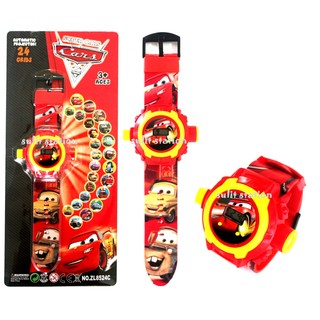 PIXAR CARS LIGHTNING McQUEEN KIDS DIGITAL LED LIGHTED PROJECTOR WATCH with 24 grids watches (1)
