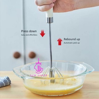 SJW 1pcs New Steel Press And Spin Action Better Beater Egg Mixer Kitchen tools (6)