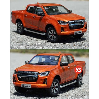 New come orange 1:18 Scale Model Diecast Isuzu 2021 D-Max Pickup Truck hobby collection
