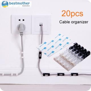 bestmother 20Pcs Adhesive Cable Organizer Office Gadgets