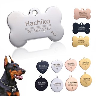 【NORMA】Personalized Dog Tag Stainless Steel Name Engraved ID Tags for Dog Collar Anti-Lost Pet Nameplate Pendant for Pitbull Labrador