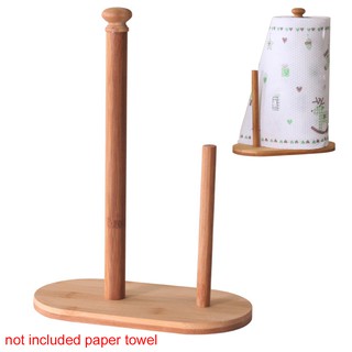 Natural Bamboo Holder Dispenser Counter Kitchen Stand Roll Paper Towel Tissue (1)