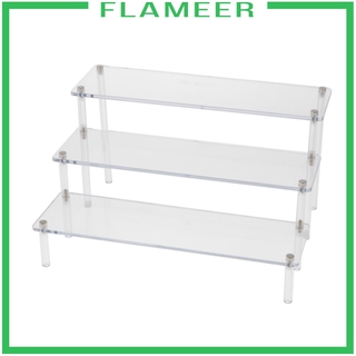 [FLAMEER] 3-Tier Acrylic Rack Makeup Figure Model Desktop Storage Display Stand Risers (2)