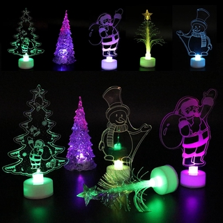 New Year Optical Fiber LED light Light,LED Christmas Decoration Night Lights,Flashing Christmas Santa Claus Snowman Xmas Tree Lights Lamp Ornament