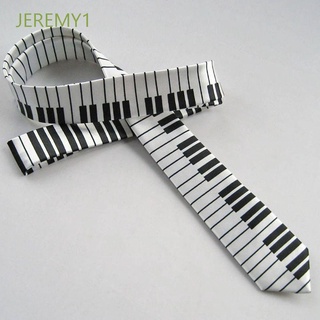 JEREMY1 Slim Tie Classic Music Tie Necktie Piano Black & White Keyboard Men Skinny Casual/Multicolor