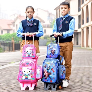 travel bag✲❣COD#3in1 9D Trolley Backpack Fashion School Good quality