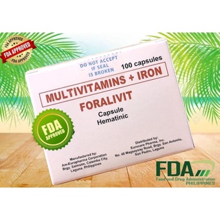 FORALIVIT (Ferrous Sulfate + Folic Acid + Vitamin B-Complex) 100 Capsules