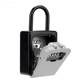Key Lock Box Wall Mounted Aluminum Alloy Key Safe Box Weatherproof 4 Digit Combination Keys Storage