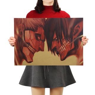 DLKKLB Anime Attack on Titan Poster Kraft Paper Vintage Posters Home Room Art Wall Stickers Decoration