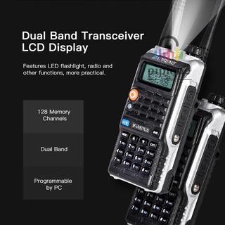 BAOFENG BF-UVB2 Plus FM Transceiver Dual Band LCD Display Handheld Interphone 128CH Two Way Portable Radio Support Long Communication Range Long Standby Time Clear Voice Walkie Talkie Black EU Plug (7)