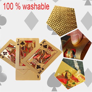 cinglen.ph*Golden Playing Cards Deck Of Gold Foil Pokers Set Magic Cards 24K Gold Plastic Foil