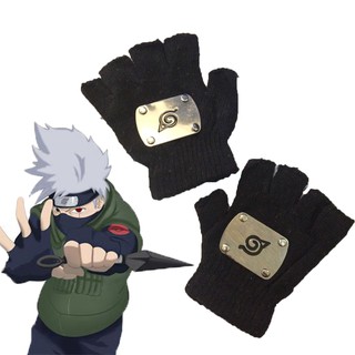 1 Pair Anime Naruto Ninja Black Gloves Cosplay Accessories