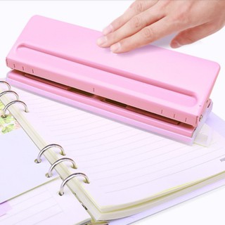 【recommended】Paper Adjustable Stapler 6 Holes Loose-Leaf Standard Puncher Paper Home Office Binding