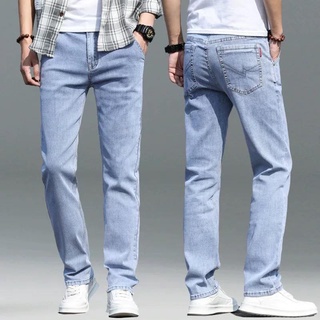 JeansஐEst toi jeans straight cut light blue denim pants for mens