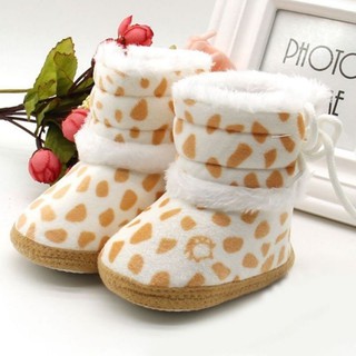 Baby Girl Flower Floral Print Baby Shoes Cotton Fleece Snow Boots (7)