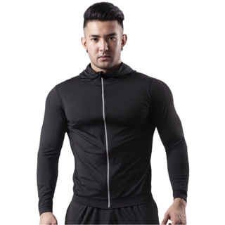 Mens Workout Clothing Winter Coat Reflective Zip Running Sports Fleece Plus Size Jacket C0pj1 (9)