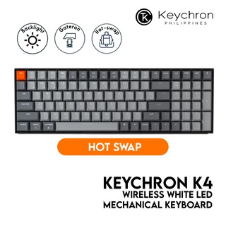 Keychron K4 Mechanical Keyboard (96% Layout, Wired/Bluetooth, White LED, Gateron, Hot-Swap)