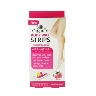 SILK Organix Body Wax Strips with Grapefruit & Argan Oil Extract