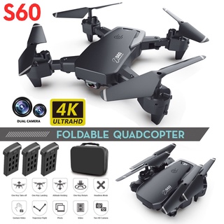 S60 Drone 4k Wide Angle Camera WiFi Fpv Dual Camera RC Quadcopter Height Keep Pocket Drone Selfie He