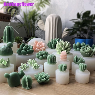 [NFPH] Diy 3D Succulent Plants Silicone Mold Making Resin Soap Candle Home Decoration