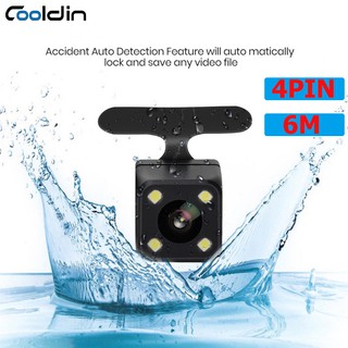 Cooldin Car Rear View Camera 2.5mm 4 PIN Jack Port Video Port With 4 LED Night Vision For dash cam W