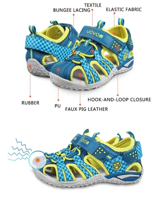 UOVO 2021 New Arrival Children Fashion Kids Shoes For Boys Girls Hook-And-Loop Cut-Outs Summer Beach (8)