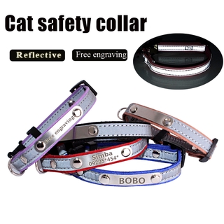 【BOBO PET】Customized cat reflective collar free laser engraving anti stray collar safety buckle cat collar hold safety collar