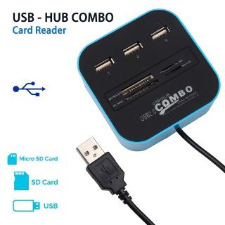 High Speed USB Hub 2.0 3 Port With Card Reader Mini Hub USB Combo All In One USB Splitter Adapter For PC Laptop Computer