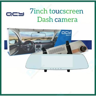 Qcy Vi8 7''1080P Dual Lens Auto Car DVR Mirror Dash Cam Recorder Rear View