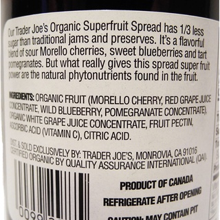 Trader Joe's Organic Super Fruit - Fruit Spread 10 oz (1)