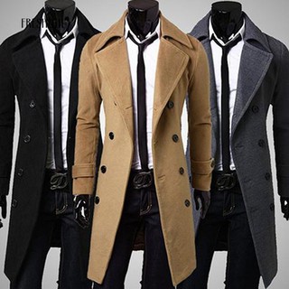 COD!!!Mens Fashion Trench Coat Winter Long Jacket