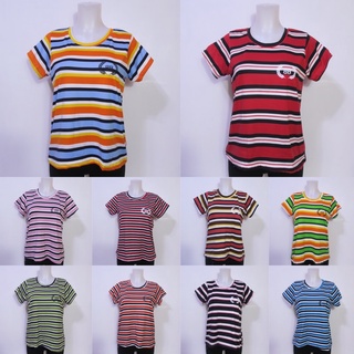 LD2 FITS UP TO XL, TSHIRT STRIPES BASIC WOMEN BLOUSE TOPS