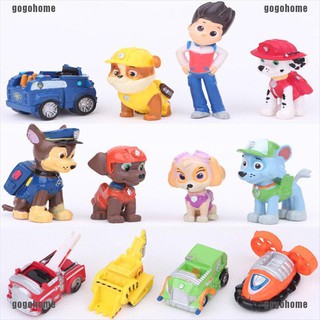 12 pcs Fashion Nickelodeon Paw Patrol Mini Figures Toy Playset Cake Toppers(gogohome)