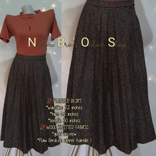 NBOS C-C#5 PLEATED SKIRT (WOOL KNITTED FABRIC )