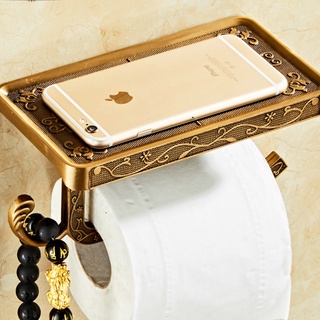 European style antique brass toilet paper holder bathroom mobile holder toilet paper holder roll