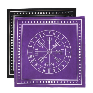 Moon runes symbol viking compass mat tarot card divination cloth 50cm