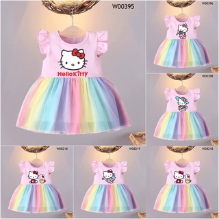 Hello Kitty Baby Girl Cartoon Rainbow Dress Baby Girls Hello Kitty Cat Rainbow Dress Present