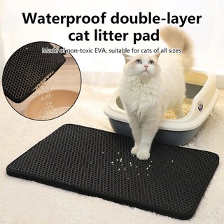 75cm x 55cm Large Size Cat Litter Mat EVA Double Layer pet cat litter pad Bottom Non-slip Litter Box Mat Litter Trapper Cat Toilet Mat Footmat