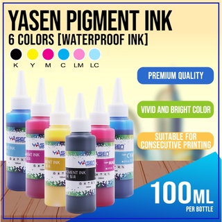 Yasen Pigment Ink 100ml Waterproof Ink CYAN |MAGENTA | YELLOW | BLACK | LIGHT CYAN | LIGHT MAGENTA (1)