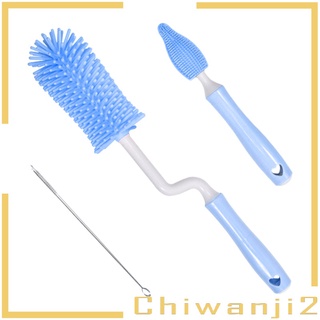 [CHIWANJI2] 3pcs Silicone Baby Bottle Brush 360-degree Rotary Pacifier Cup Nipple Cleaning Brushes Handheld Food Grade Cleaner Brush Washing