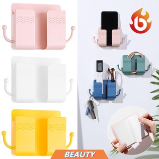 BEAUTY Phone Stand Organizer Data Cable Hooks with Adhesive Phone Stand Phone Holder Phone Organizer Box Phone Charging Dock Wall Mount for Charging Remote Control Storage/Multicolor