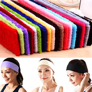 Women Men Sport Sweat Sweatband Headband Yoga Workout Stretch Hair Band Towel