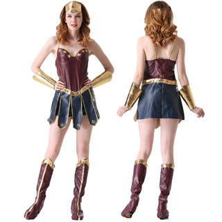 【Ready stock】Wonder Woman Wonderwoman Justice League COS Divine Superman Costume DC Diana Game Uniform