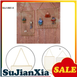 sujianxia Durable Necklace Organizer Metal Grid Rectangle Ear Stud Bracelet Necklace Holder Displaying for Shop Retail