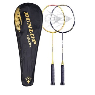 Dunlop Badminton Racket Neon 2.0 Set G1 HD NF( Matte Gold & Black) (1)