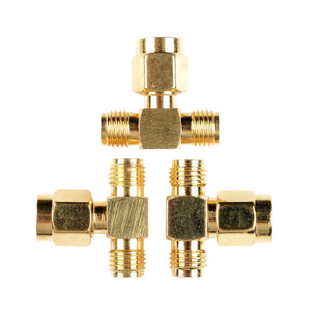 1PC SMA Male to Two SMA Female Antenna Splitter Triple T RF Adapter Connector Converter Dual SMA Splitter / Joiner 3 WAY ADAPTER "T" Type Male To 2x Female Jack RF Coaxial Connector